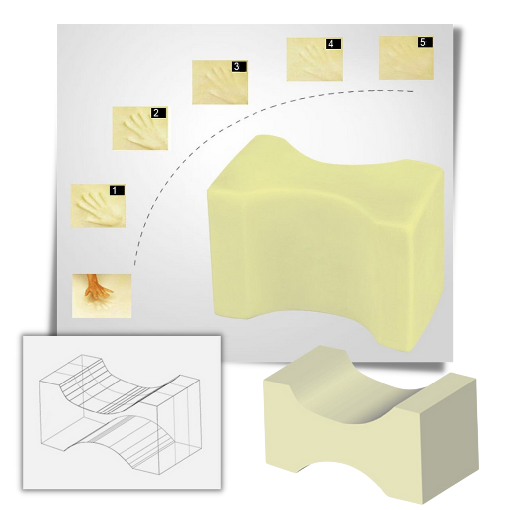 Seitenschläfer-Knie- und Bein-Kopfkissen aus Memory Foam - Ozerty