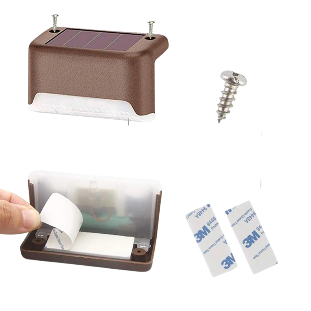 LED-Solarleuchten für Treppenstufen (4 Stück) - Ozerty