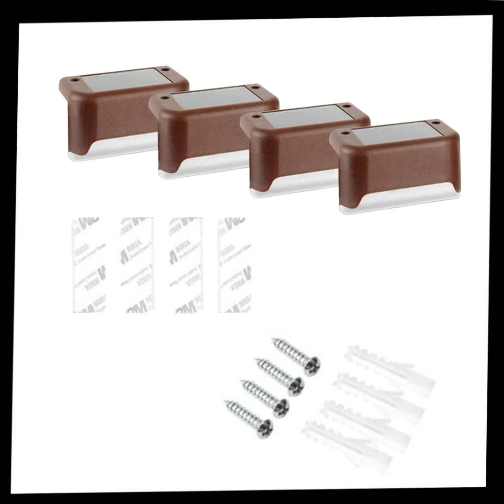 LED-Solarleuchten für Treppenstufen (4 Stück) - Ozerty