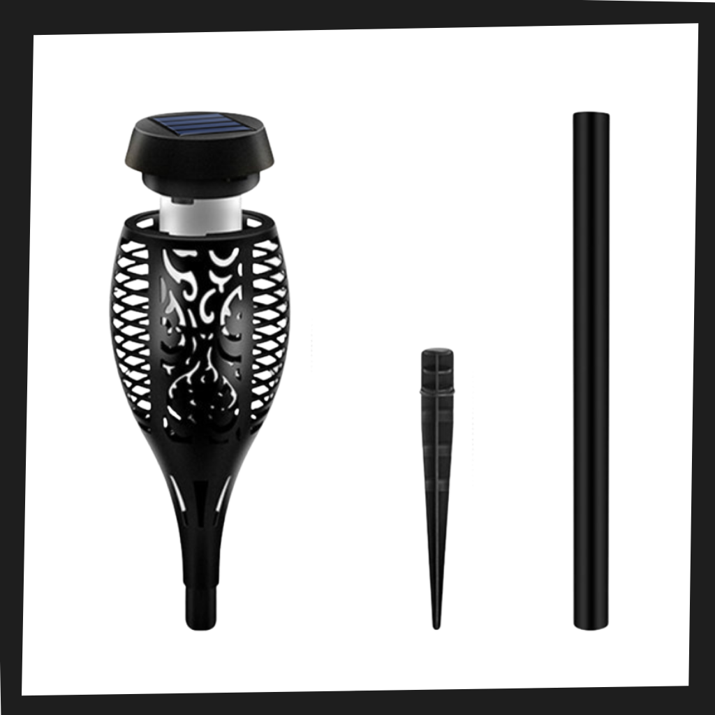 LED Solar Lampe mit flackernder Flamme - Ozerty