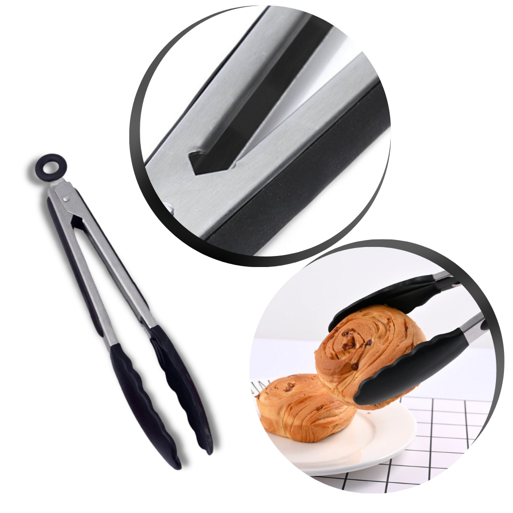 Edelstahl-Grillzange mit Silikongriff - Ozerty
