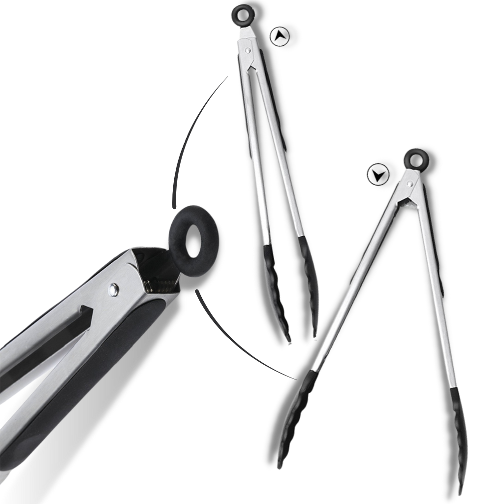 Edelstahl-Grillzange mit Silikongriff - Ozerty