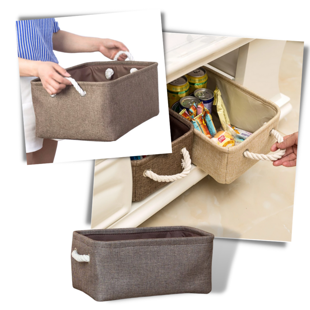 Stilvoller Leinen-Korb mit Seilgriffen - Ozerty