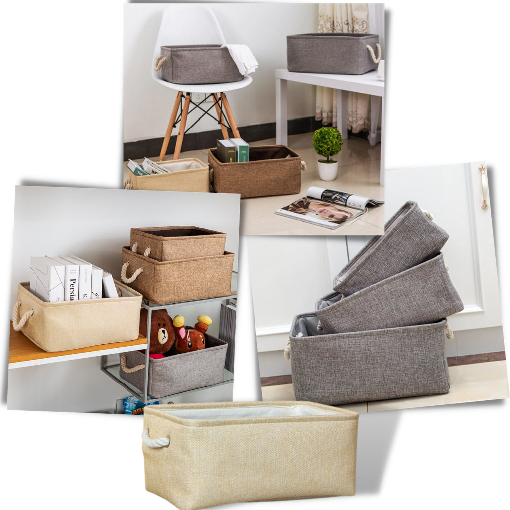 Stilvoller Leinen-Korb mit Seilgriffen - Ozerty