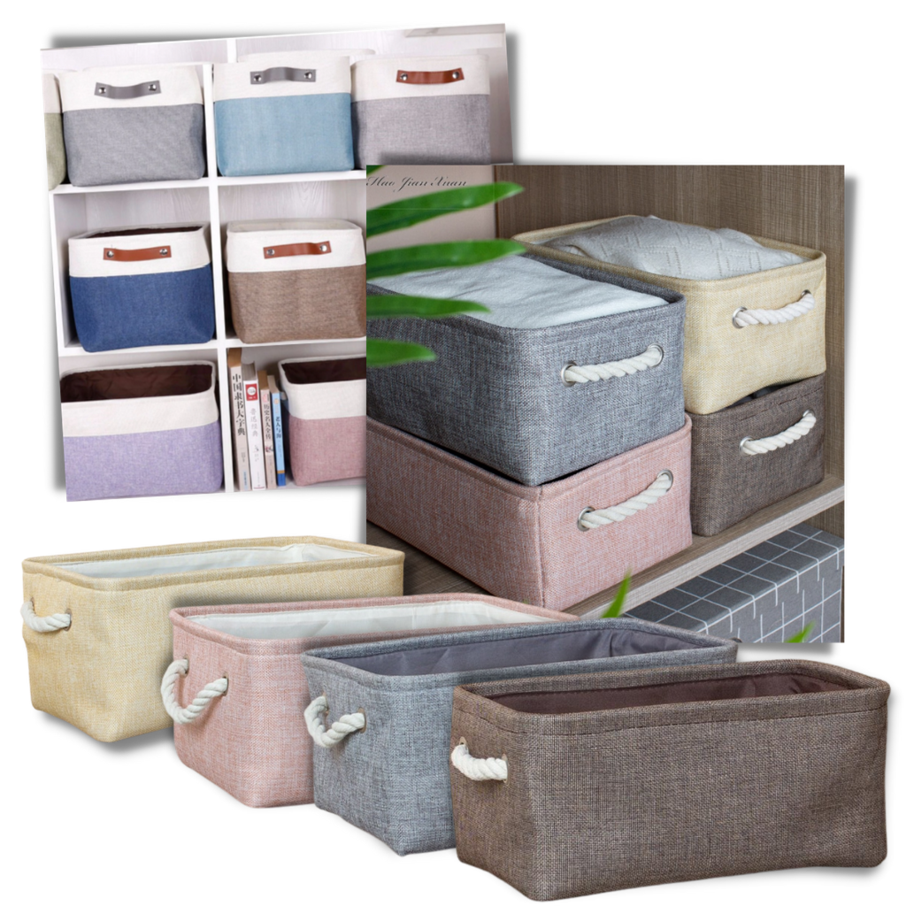 Stilvoller Leinen-Korb mit Seilgriffen - Ozerty