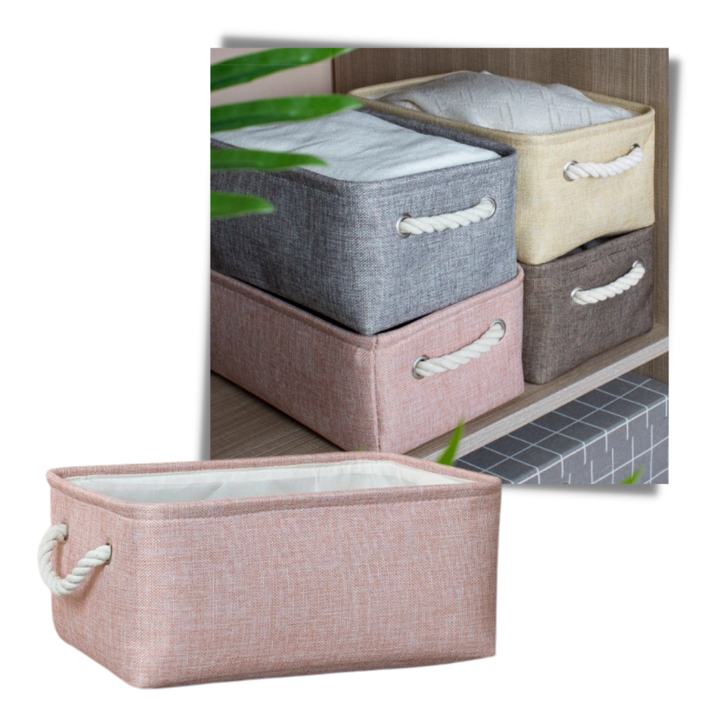 Stilvoller Leinen-Korb mit Seilgriffen - Ozerty