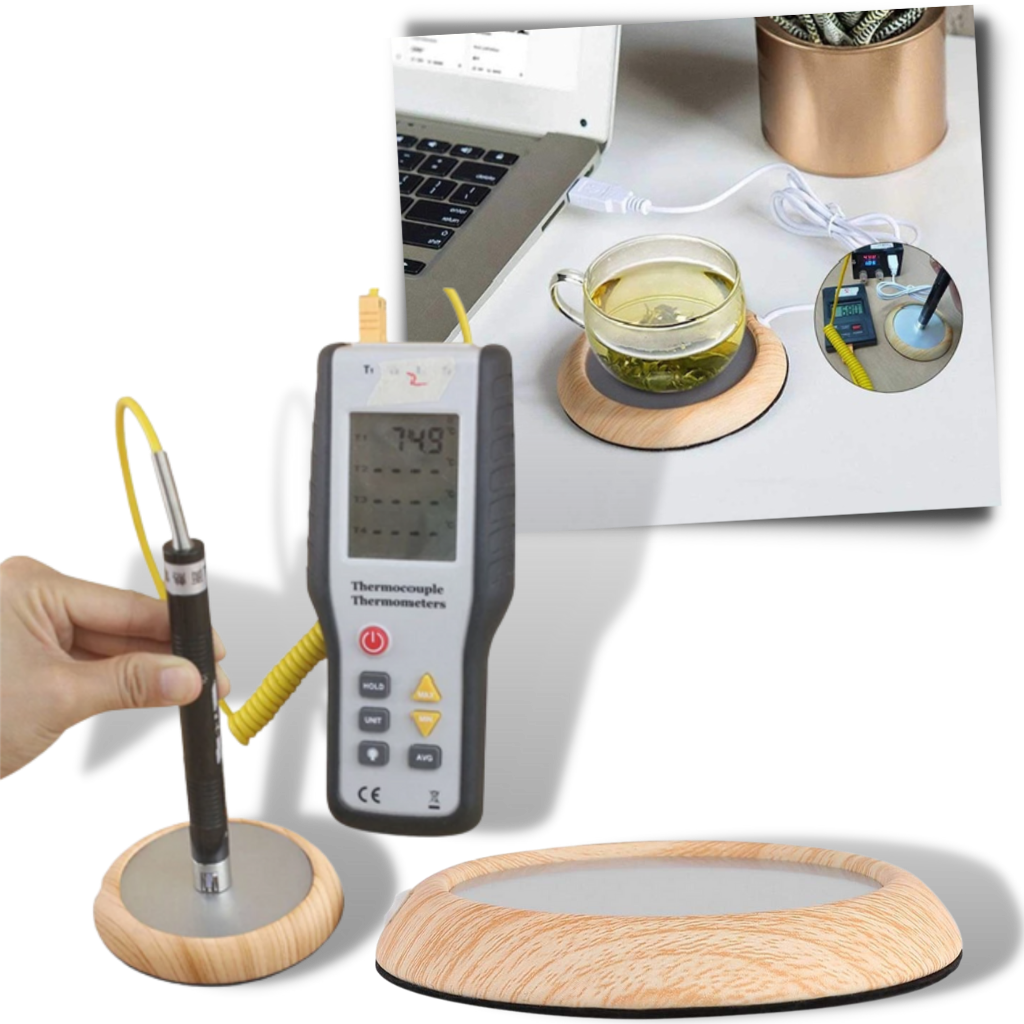 USB Elektrischer Tassenwärmer aus Holz - Ozerty