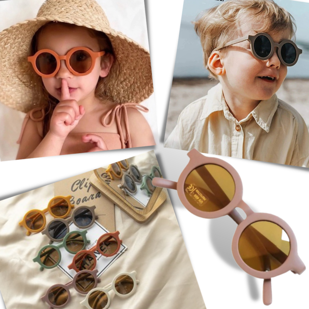 Vintage round children's sunglasses for 1 to 5 years