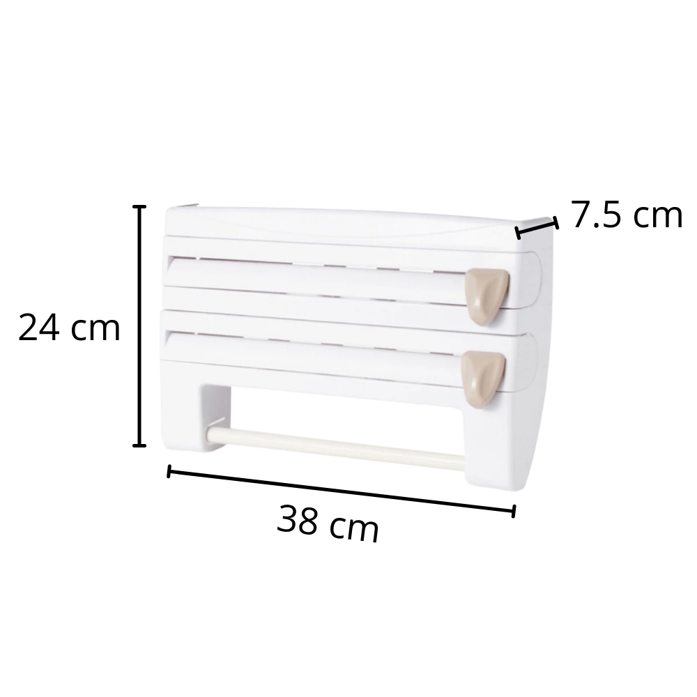 4-in-1-Wandhalter für Kunststofffolien und Papierhandtücher - Ozerty