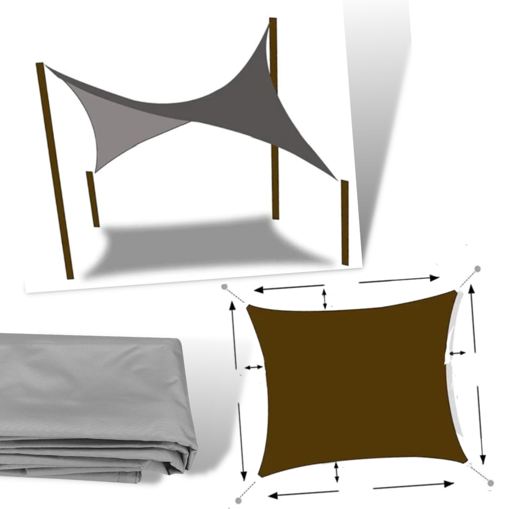 Wetterfestes rechteckiges Sonnensegel - Ozerty