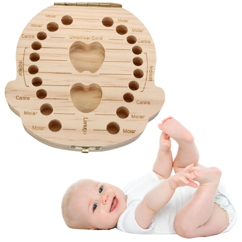 Wooden baby tooth box