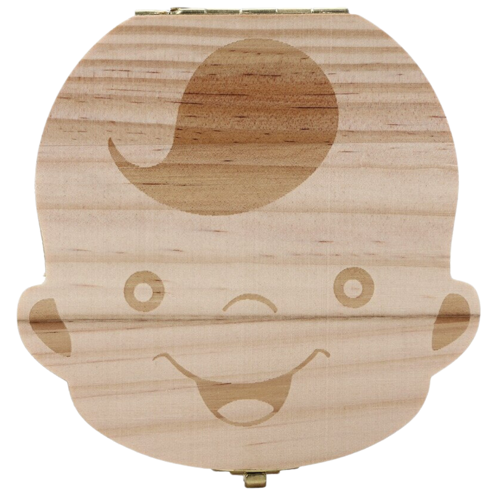 Wooden baby tooth box