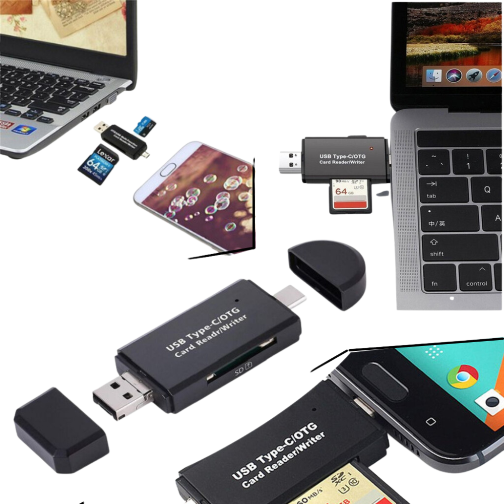 3-in-1 USB Speicherkartenlesegerät - Ozerty