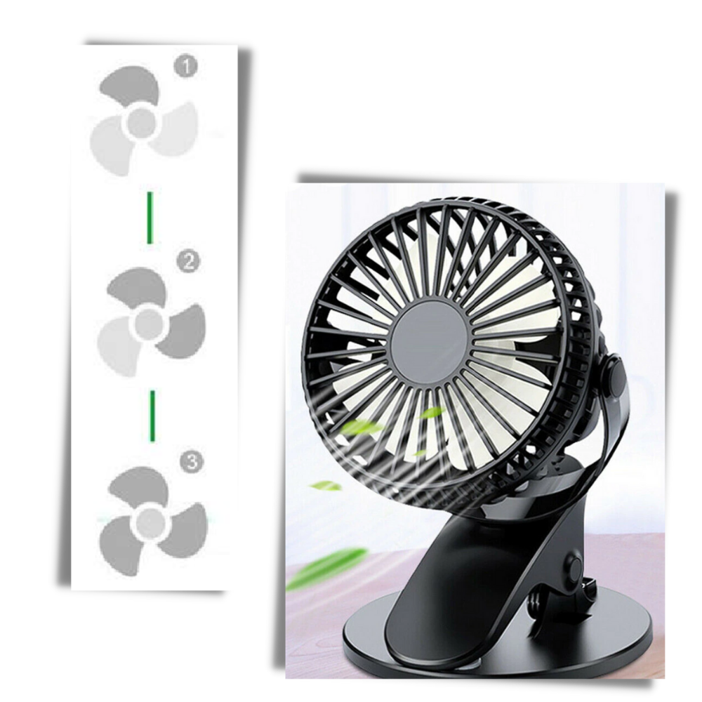 Tragbarer, wiederaufladbarer USB-Ventilator - Odeut