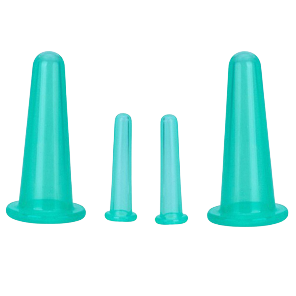 4 silicone cups for facial massage cupping