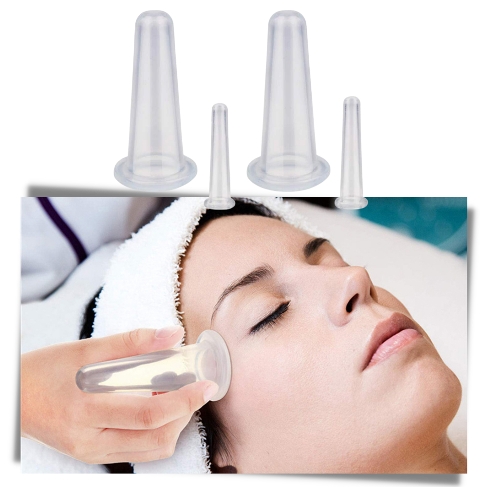 4 Silikontassen für Gesichtsmassage Schröpfen - Ozerty