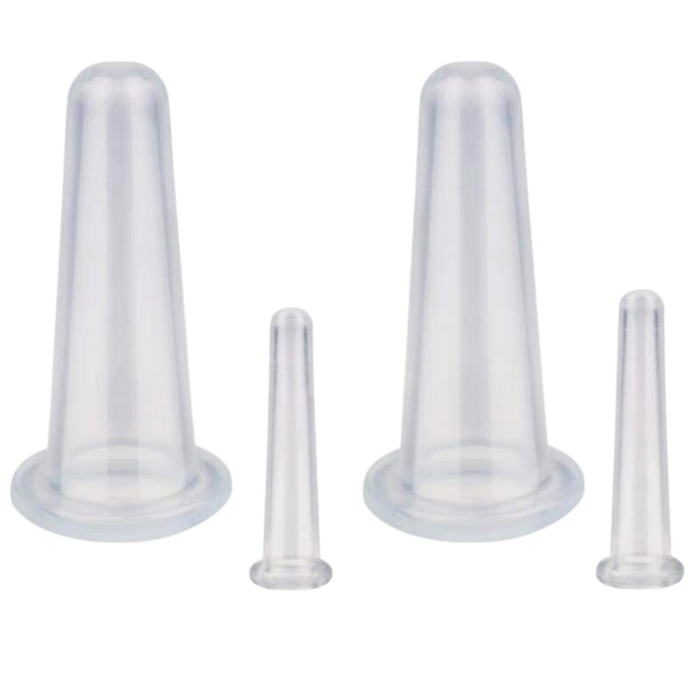 4 silicone cups for facial massage cupping