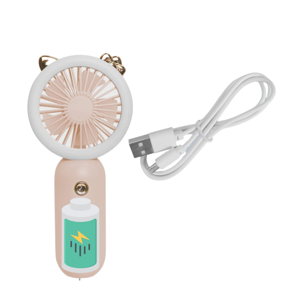 Tragbarer USB-Taschenventilator mit LED - Odeut