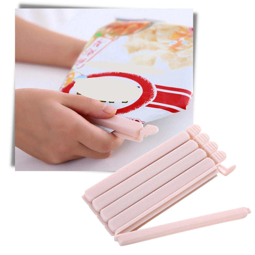 Packung mit 15 Dichtungsclips für Lebensmittelpakete - Ozerty