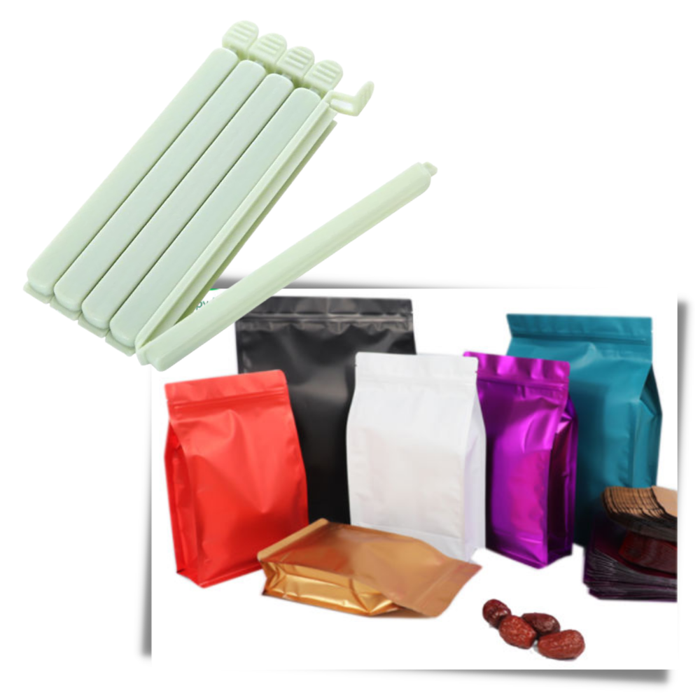 Packung mit 15 Dichtungsclips für Lebensmittelpakete - Ozerty