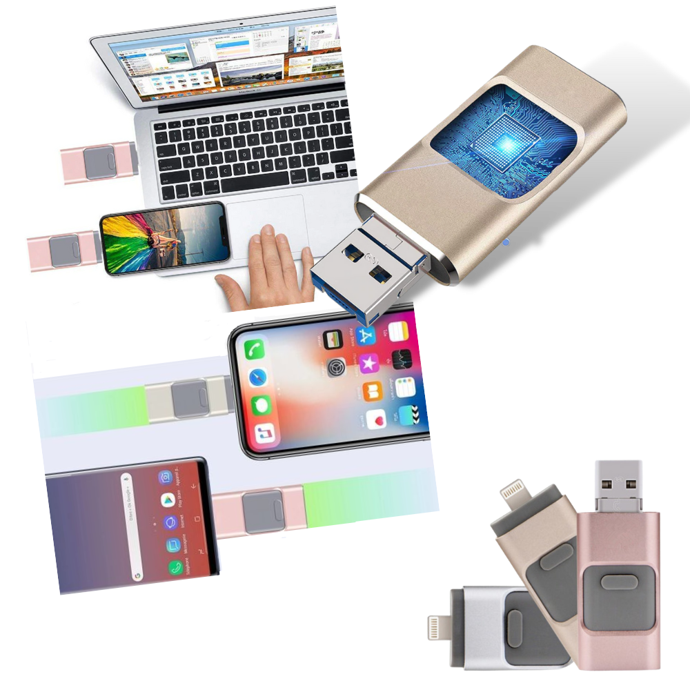 4 in 1 USB-Stick mit Speicher - Ozerty