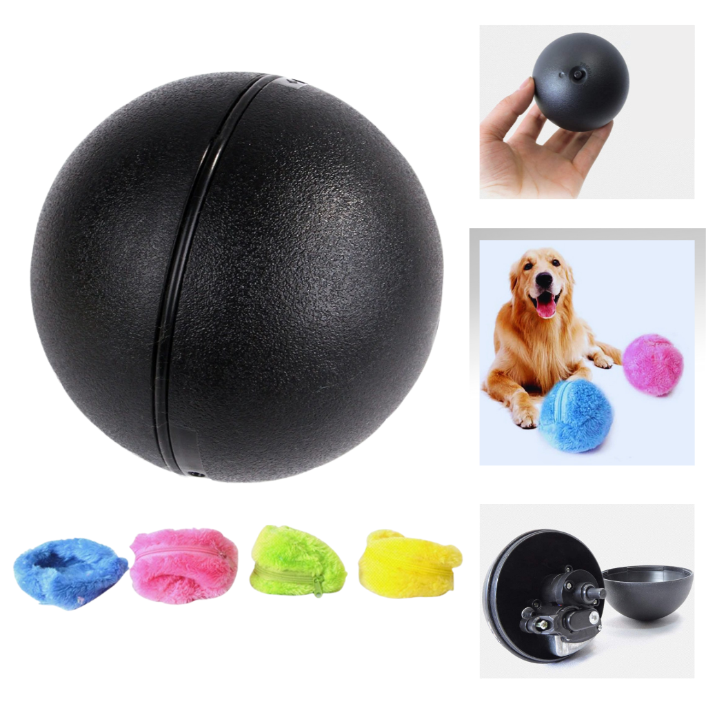 Automatisch beweglicher Rollball für Hunde mit auswechselbaren Bezügen - Ozerty