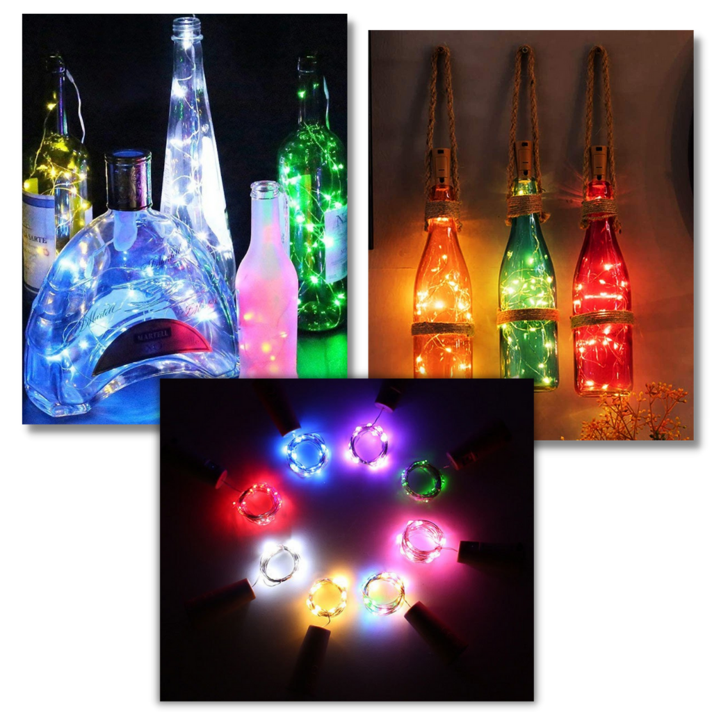 Flaschen Lichterkette LED mit Korken (3er Pack) - Ozerty