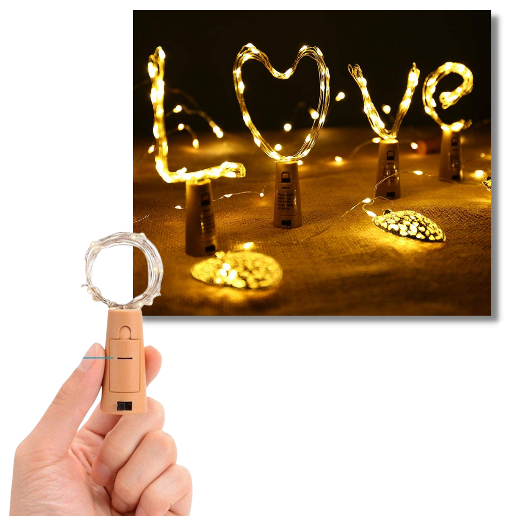 Flaschen Lichterkette LED mit Korken (3er Pack) - Ozerty