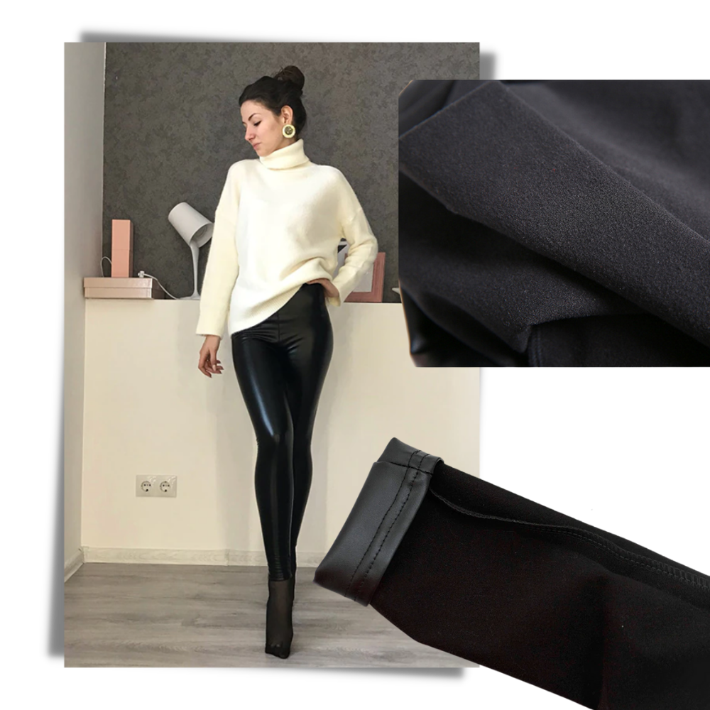 Hochtaillierte Hose aus Kunstleder - Ozerty