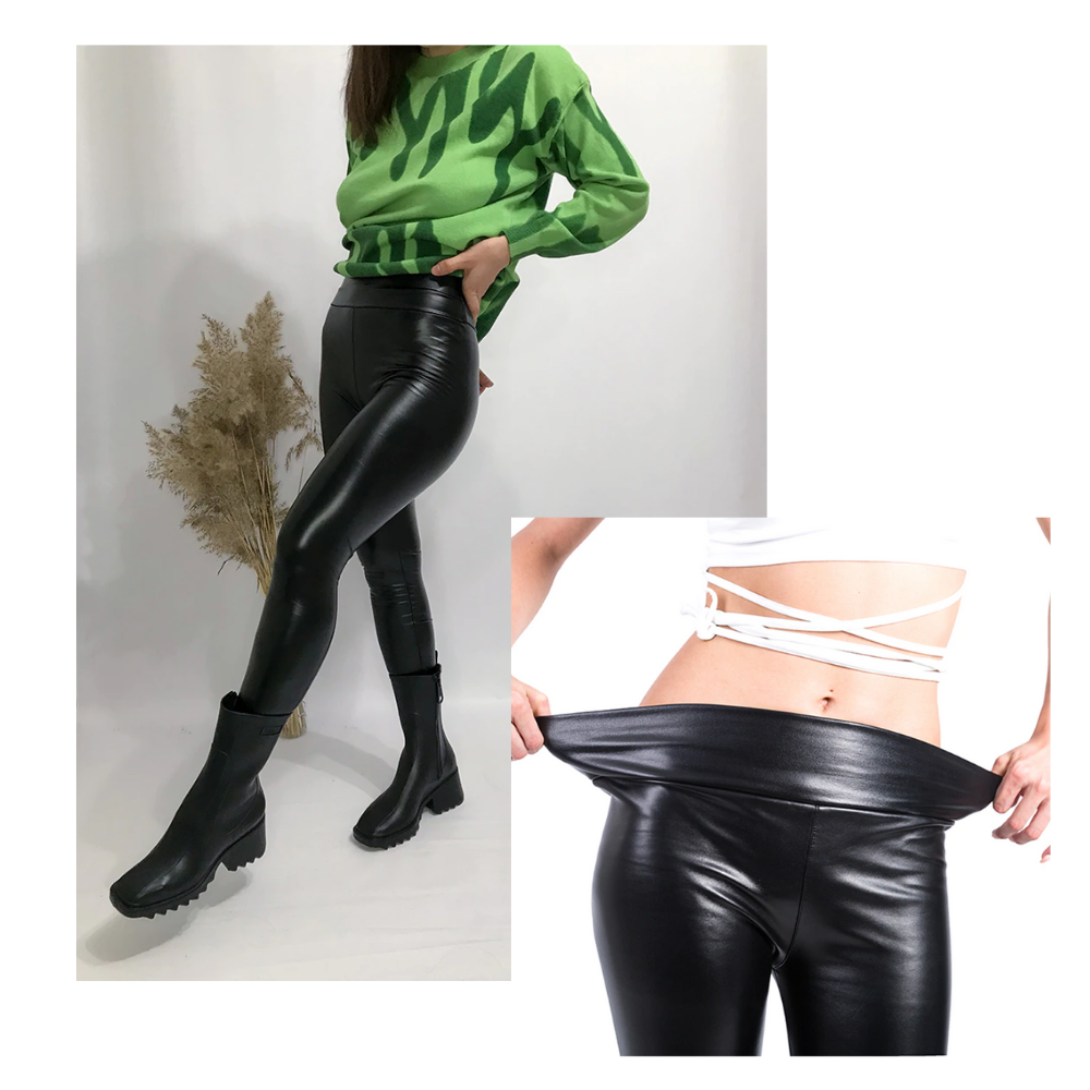 Hochtaillierte Hose aus Kunstleder - Ozerty