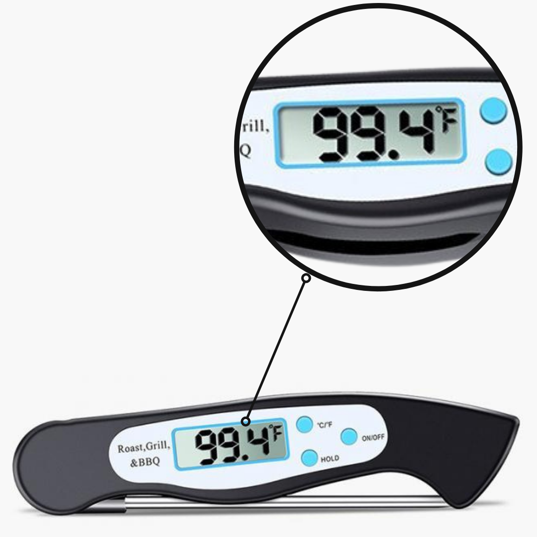 Zusammenklappbares digitales Lebensmittelthermometer mit Sofortanzeige - Ozerty