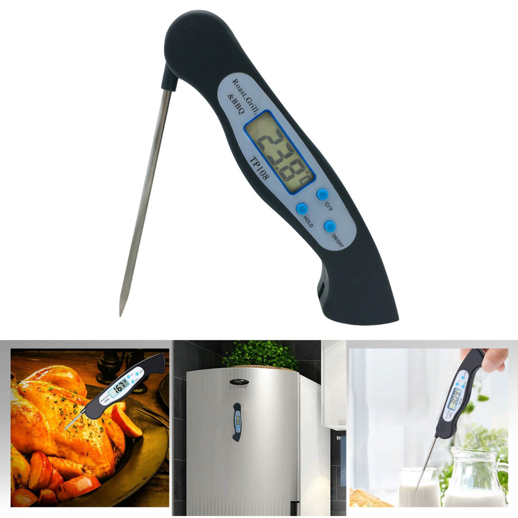 Zusammenklappbares digitales Lebensmittelthermometer mit Sofortanzeige - Ozerty
