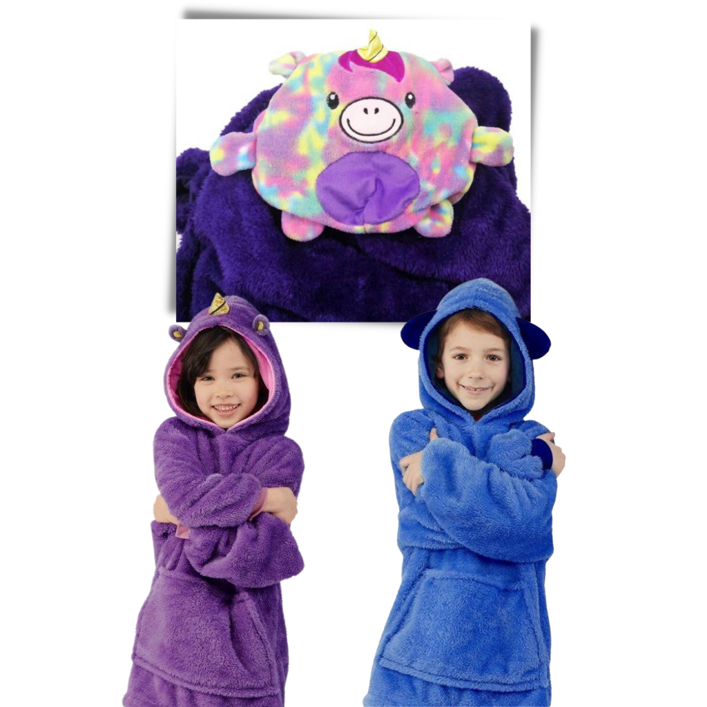 2 in 1 Faltbarer Plüsch-Kapuzenpullover - Ozerty
