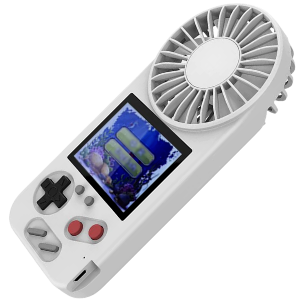 Hand-held multi-game console with fan