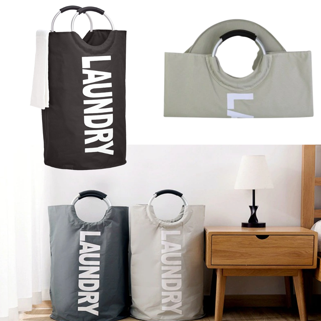 Faltbare Wäschekorb-Tasche mit Griffen - Ozerty