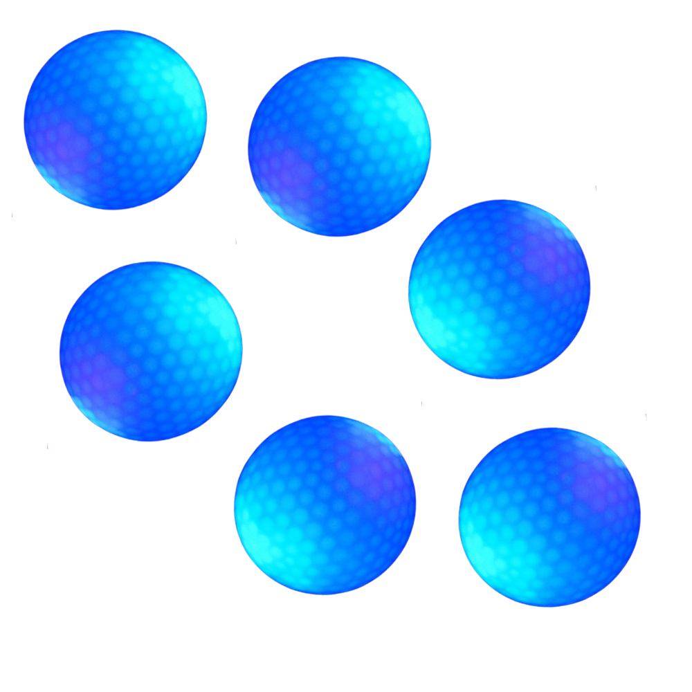 Pack of 6 LED light up golf balls