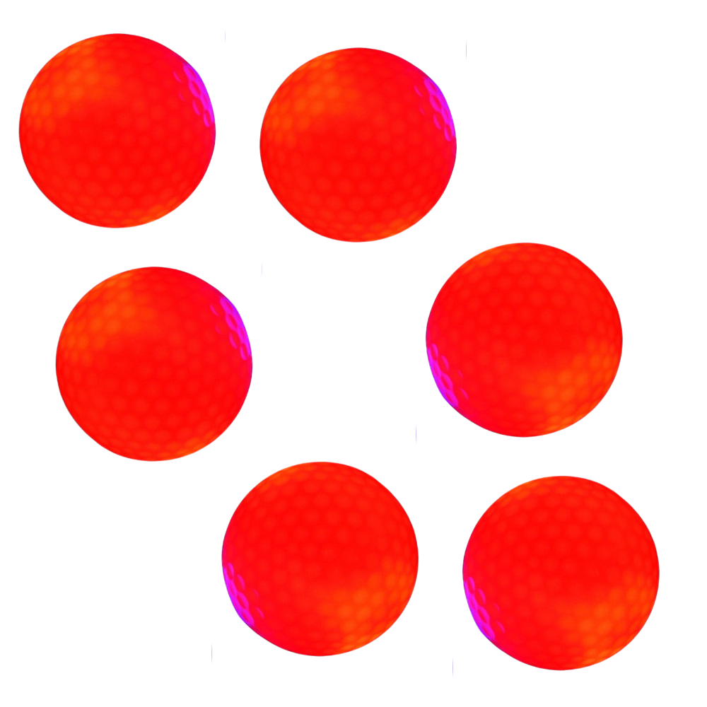 Pack of 6 LED light up golf balls