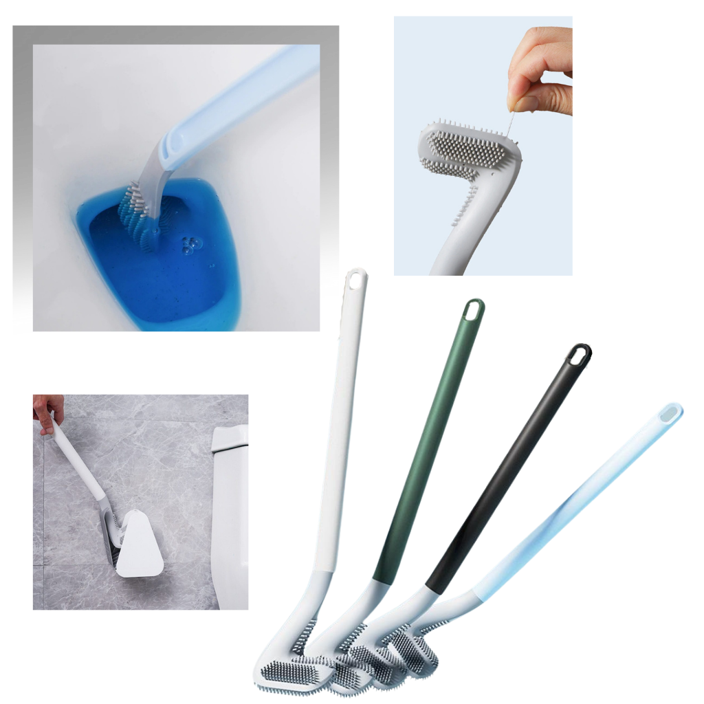 Toilettenbürste mit langem Griff und Wandhalterung - Ozerty