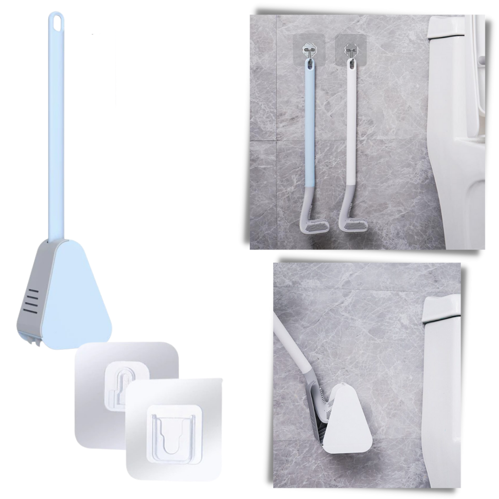Toilettenbürste mit langem Griff und Wandhalterung - Ozerty
