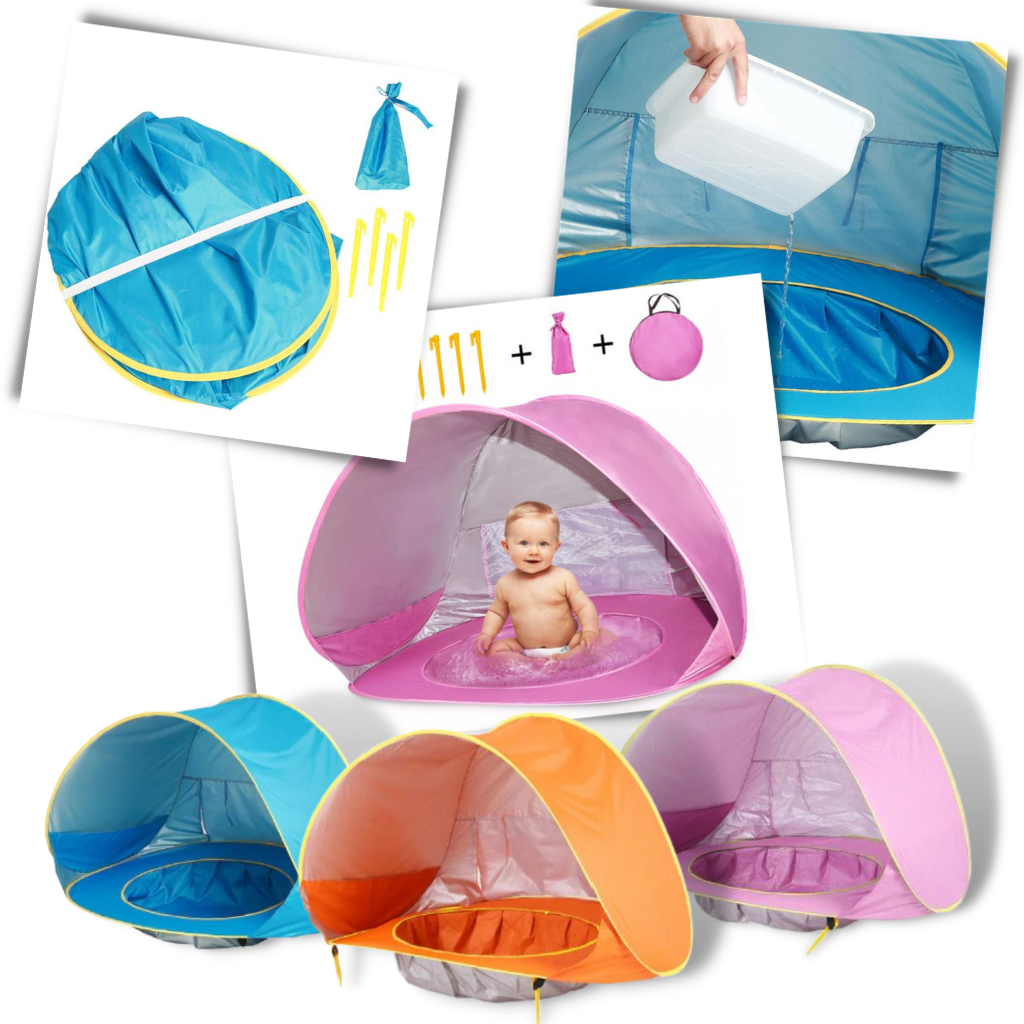 Tragbares Baby-Strand-Zelt mit Mini-Pool - Ozerty