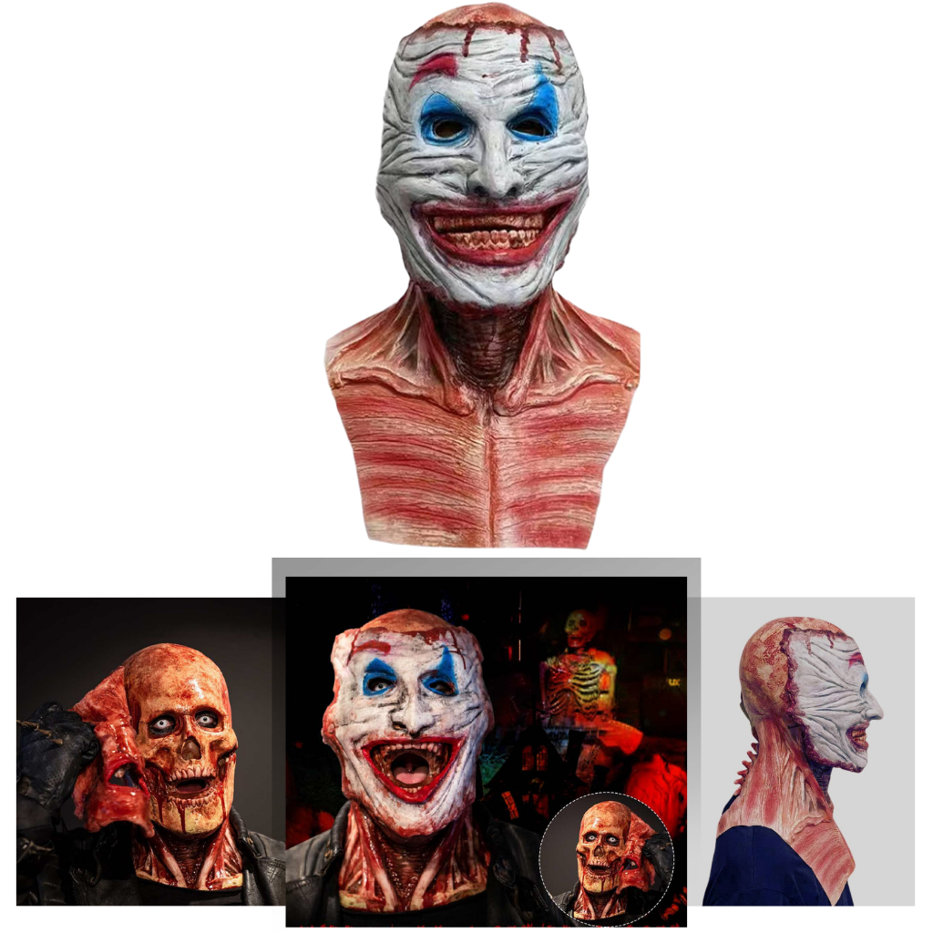 Realistische Halloween Horror Doppelmaske  - Ozerty