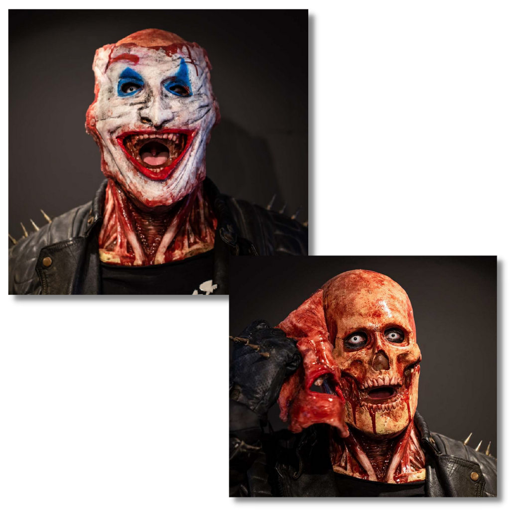 Realistische Halloween Horror Doppelmaske  - Ozerty