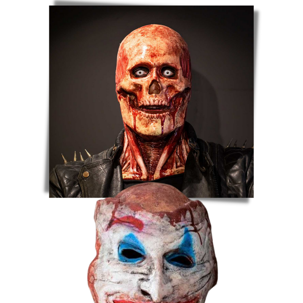 Realistische Halloween Horror Doppelmaske  - Ozerty