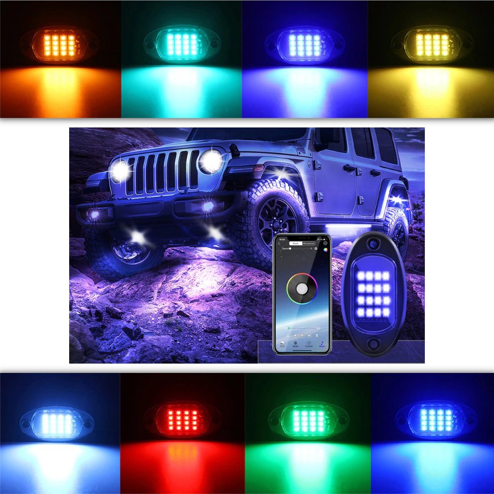 Packung mit 8 RGB-Leuchten für Fahrzeuge - Ozerty