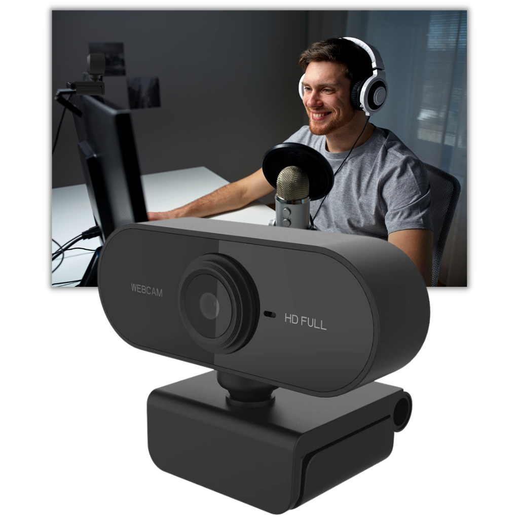 Drehbare 1080p HD USB-Webcam mit Mikrofon - Ozerty