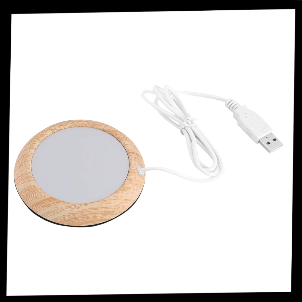 USB Elektrischer Tassenwärmer aus Holz - Ozerty
