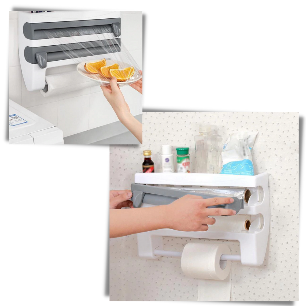 4-in-1-Wandhalter für Kunststofffolien und Papierhandtücher - Ozerty