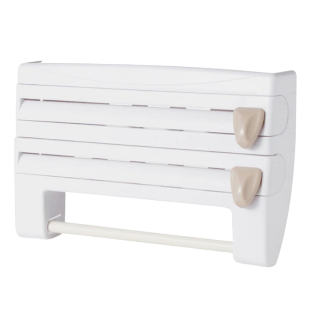 4-in-1 wall holder for plastic films and paper towels